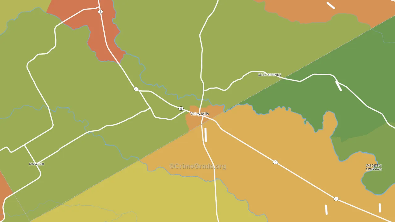 76689, TX Map of Drug-Related Crime Rates