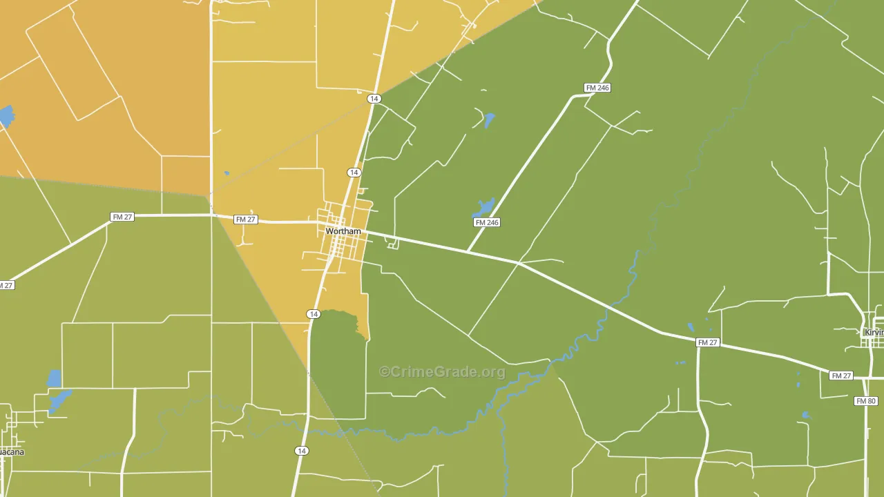 76693, TX Map of Drug-Related Crime Rates