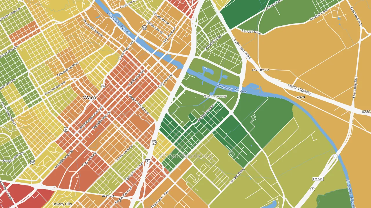 76798, TX Map of Drug-Related Crime Rates