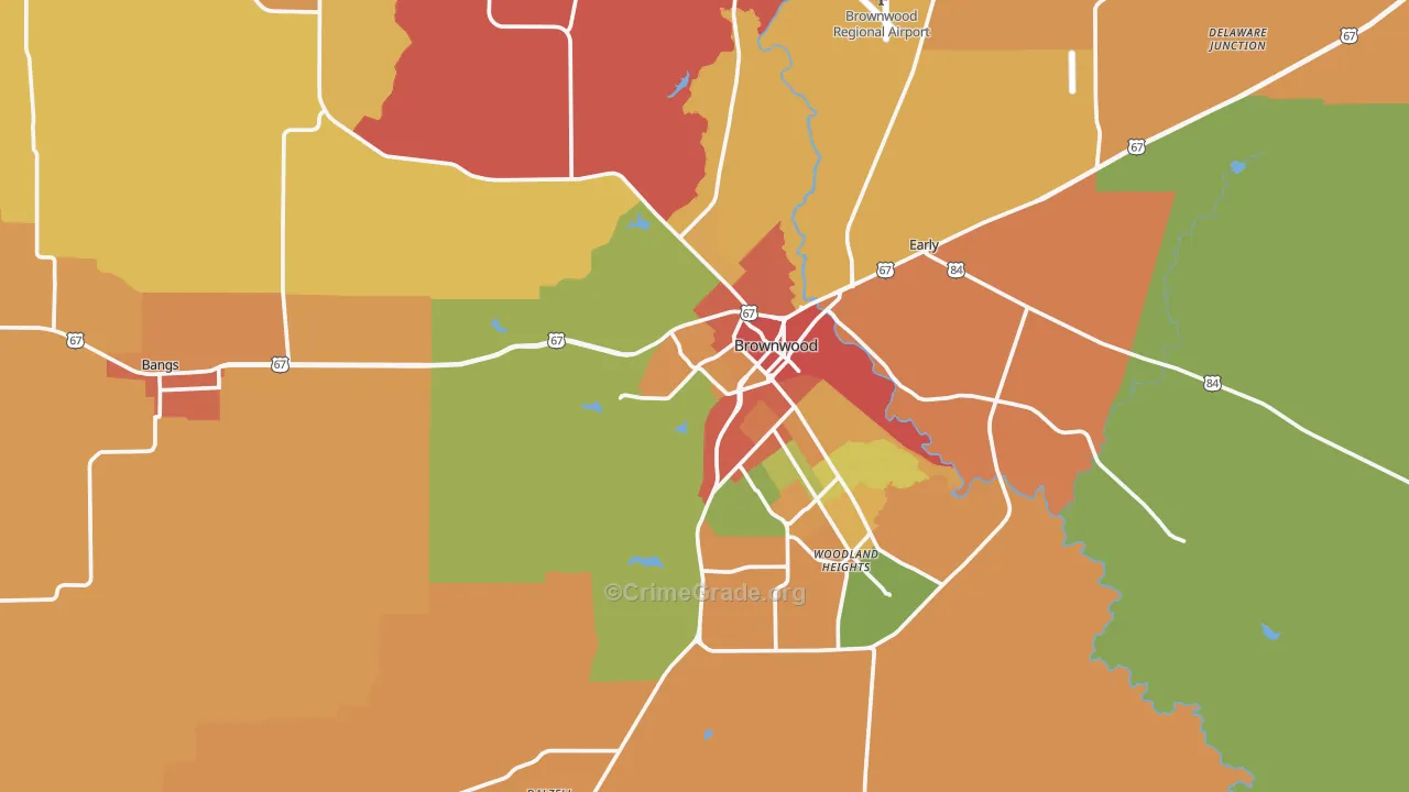 76801, TX Map of Drug-Related Crime Rates