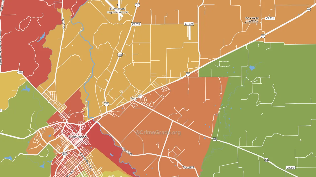76802, TX Map of Drug-Related Crime Rates