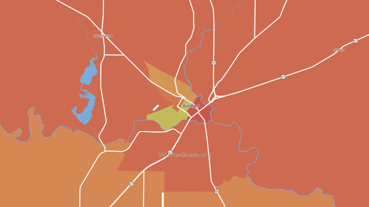 76821, TX Map of Drug-Related Crime Rates