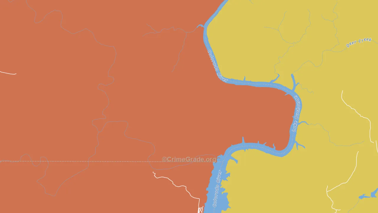76824, TX Map of Drug-Related Crime Rates