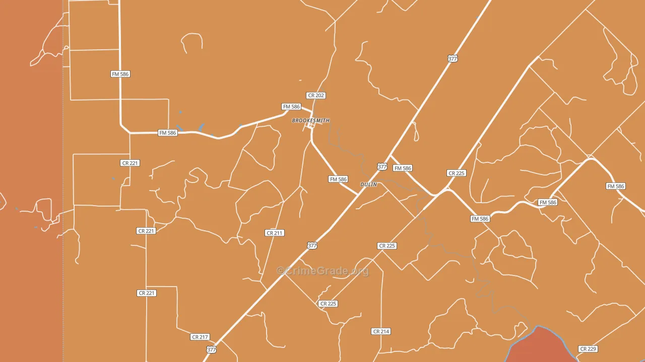 76827, TX Map of Drug-Related Crime Rates