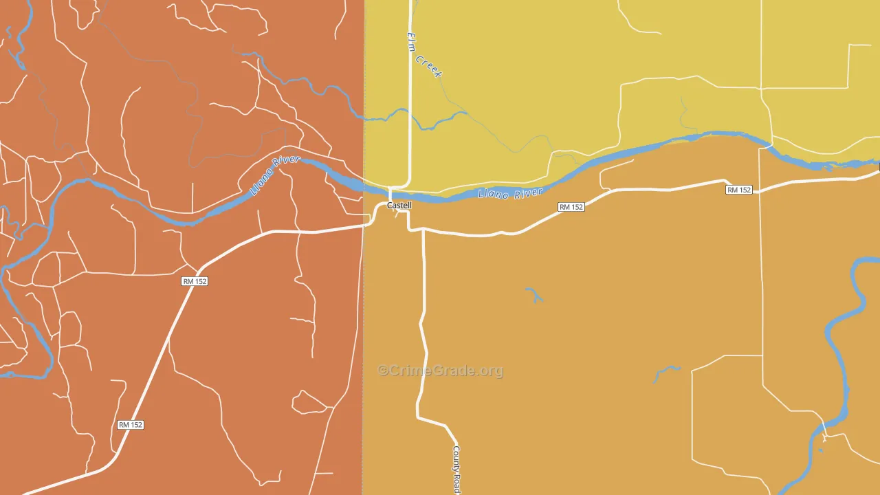 76831, TX Map of Drug-Related Crime Rates