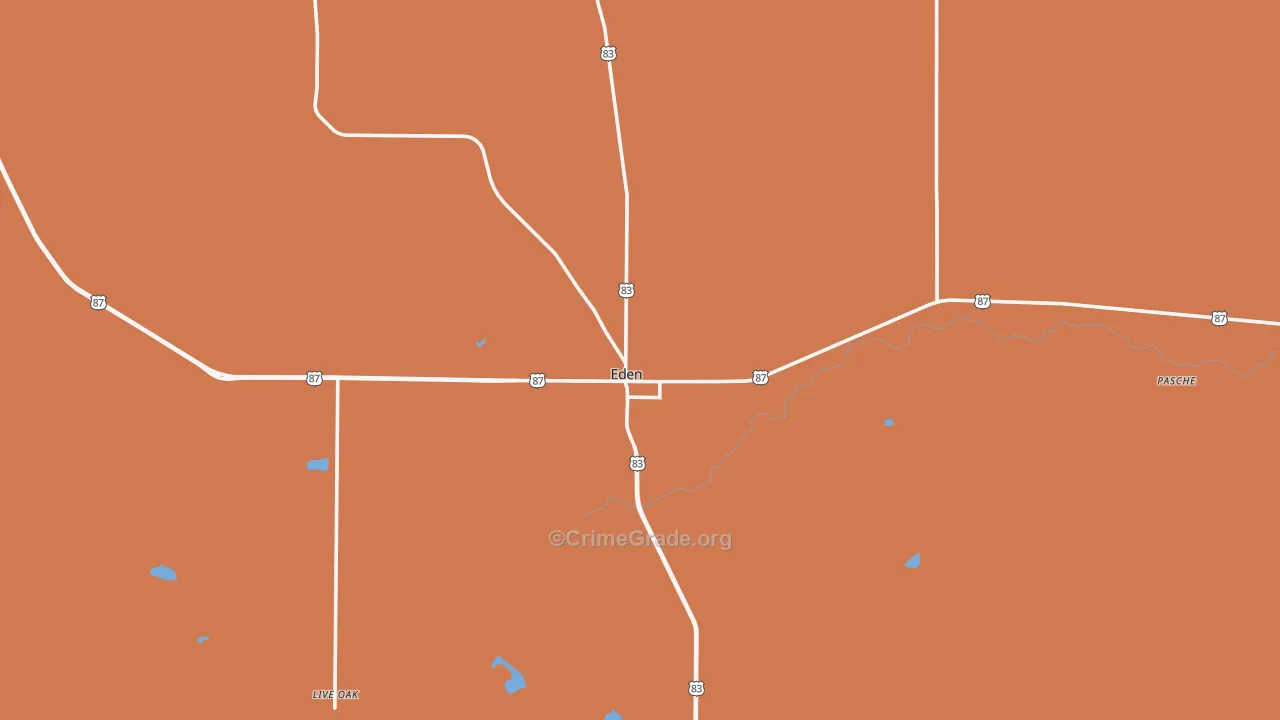 76837, TX Map of Drug-Related Crime Rates