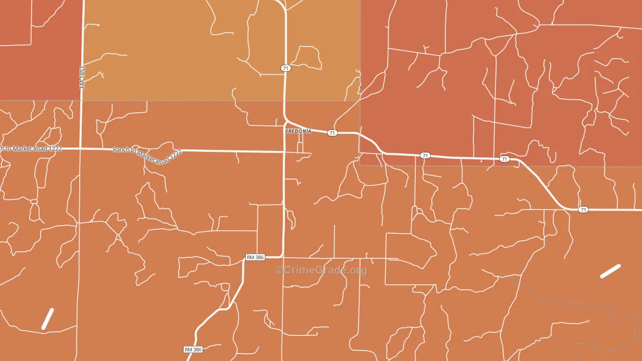 76842, TX Map of Drug-Related Crime Rates