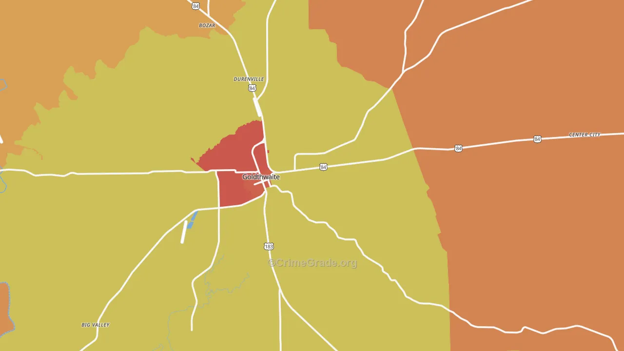 76844, TX Map of Drug-Related Crime Rates