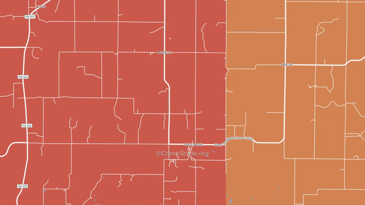 76845, TX Map of Drug-Related Crime Rates