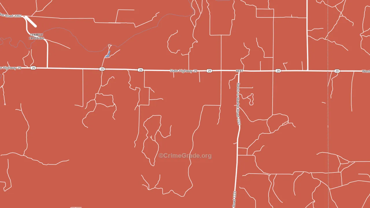 76848, TX Map of Drug-Related Crime Rates