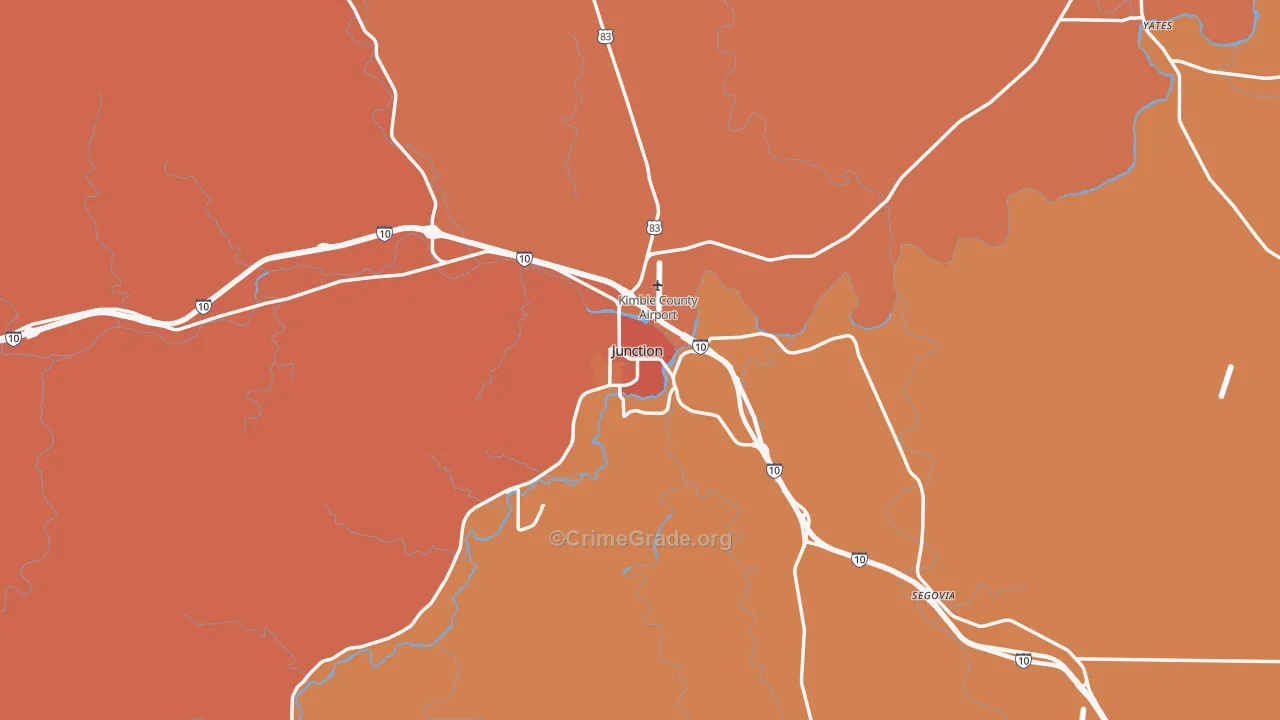 76849, TX Map of Drug-Related Crime Rates