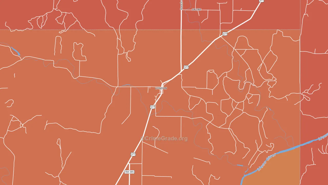 76854, TX Map of Drug-Related Crime Rates