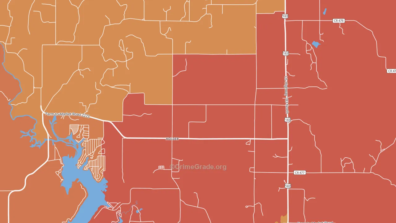 76857, TX Map of Drug-Related Crime Rates