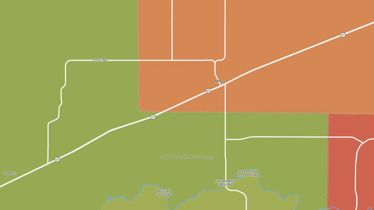 76861, TX Map of Drug-Related Crime Rates