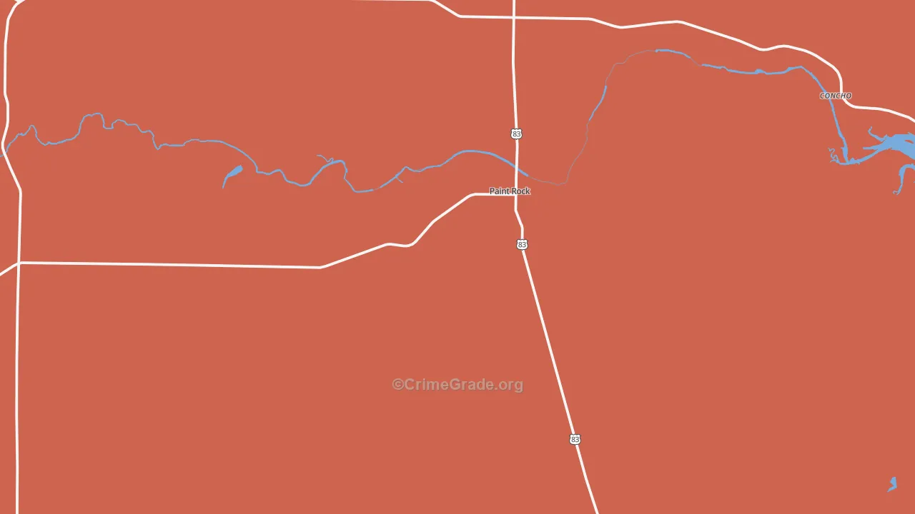 76866, TX Map of Drug-Related Crime Rates