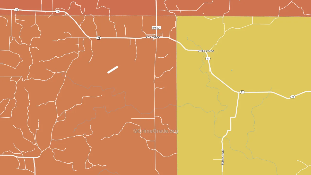76869, TX Map of Drug-Related Crime Rates