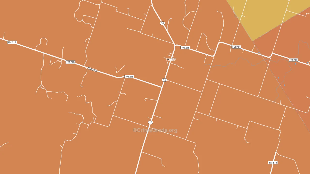 76870, TX Map of Drug-Related Crime Rates