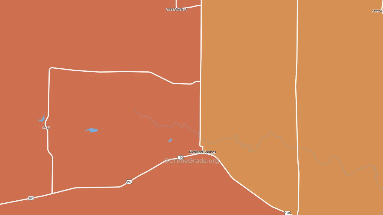 76871, TX Map of Drug-Related Crime Rates
