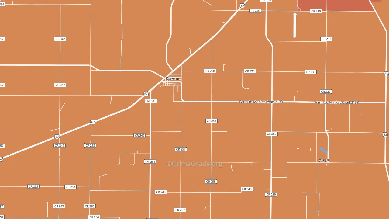 76875, TX Map of Drug-Related Crime Rates