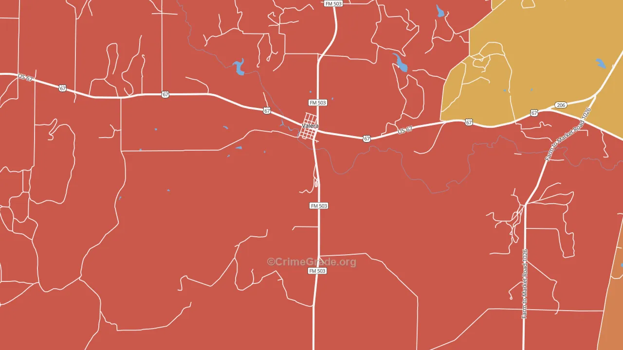 76884, TX Map of Drug-Related Crime Rates