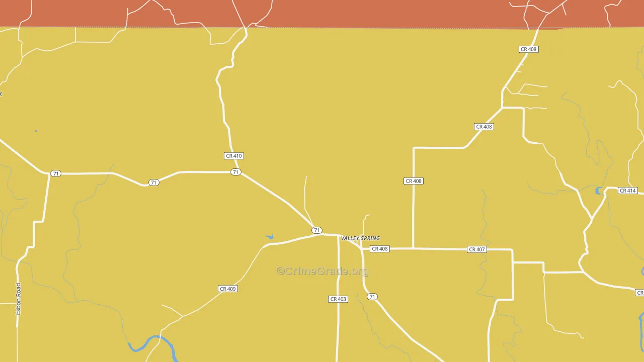 76885, TX Map of Drug-Related Crime Rates