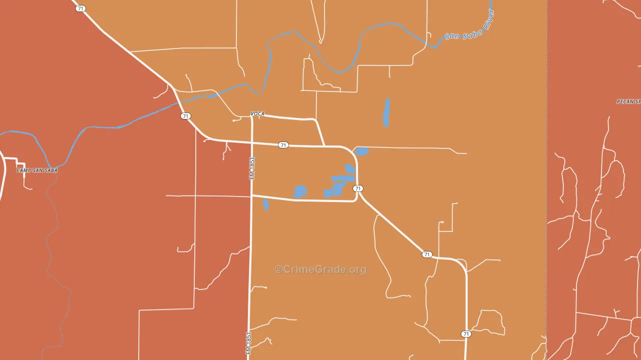 76887, TX Map of Drug-Related Crime Rates