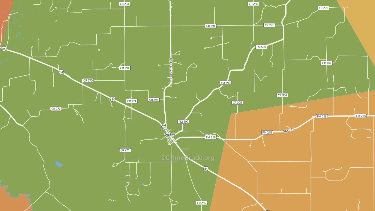 76890, TX Map of Drug-Related Crime Rates