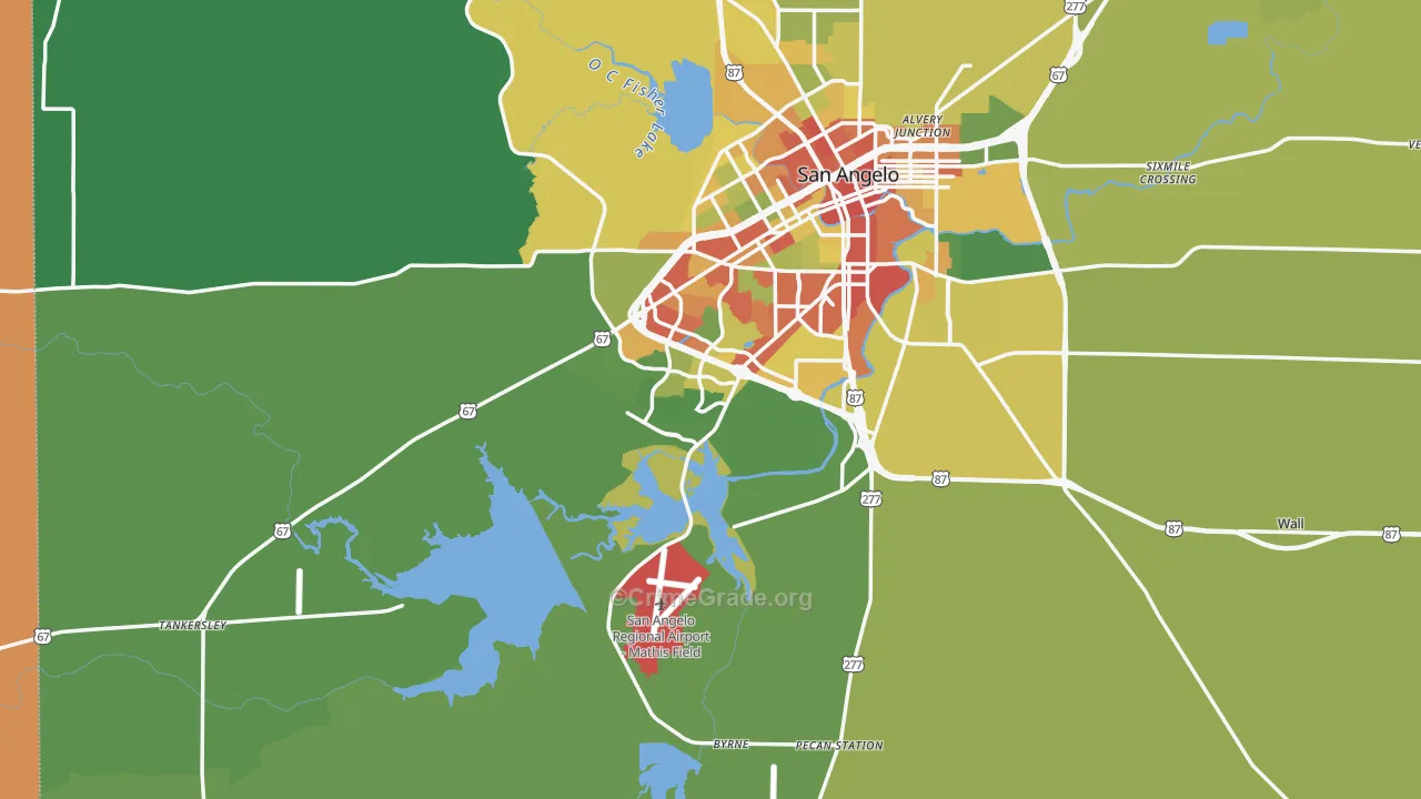 76904, TX Map of Drug-Related Crime Rates