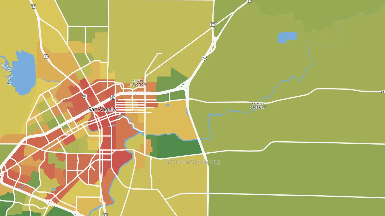 76905, TX Map of Drug-Related Crime Rates