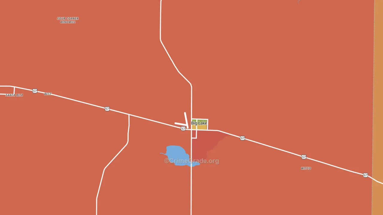 76932, TX Map of Drug-Related Crime Rates