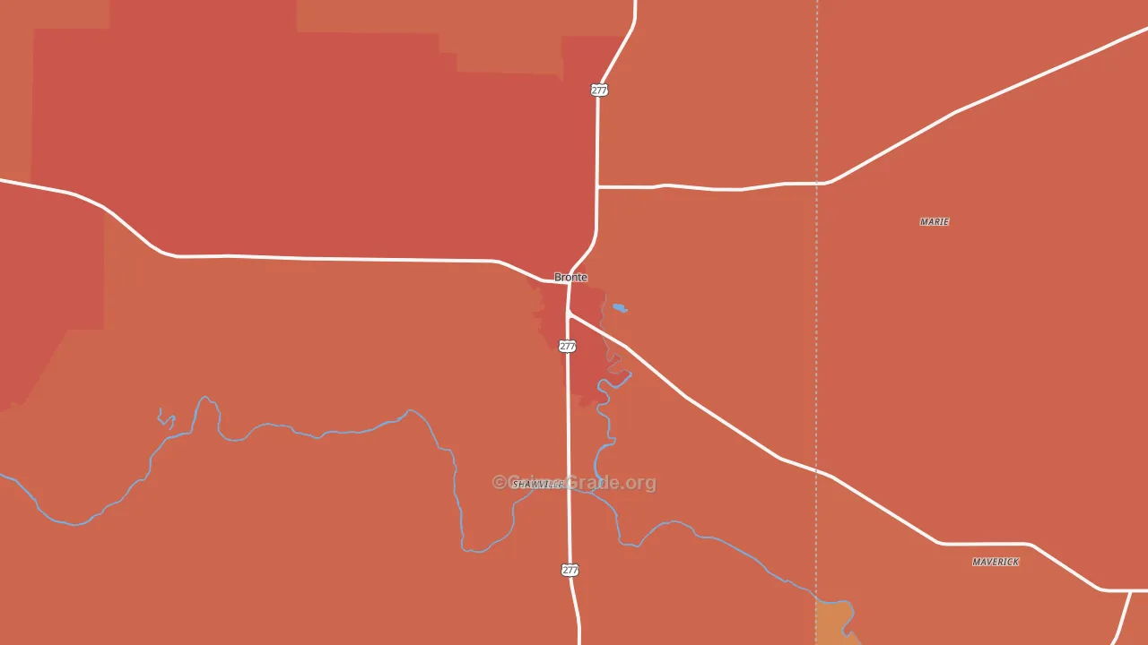 76933, TX Map of Drug-Related Crime Rates