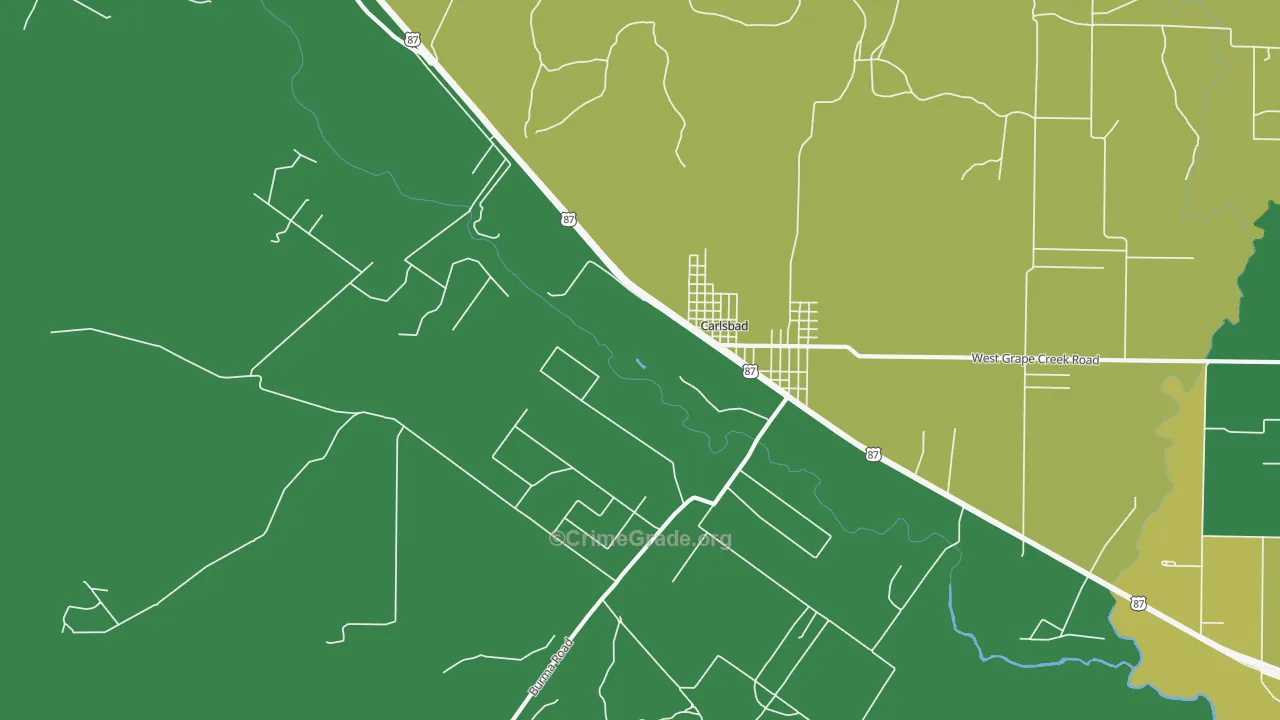76934, TX Map of Drug-Related Crime Rates