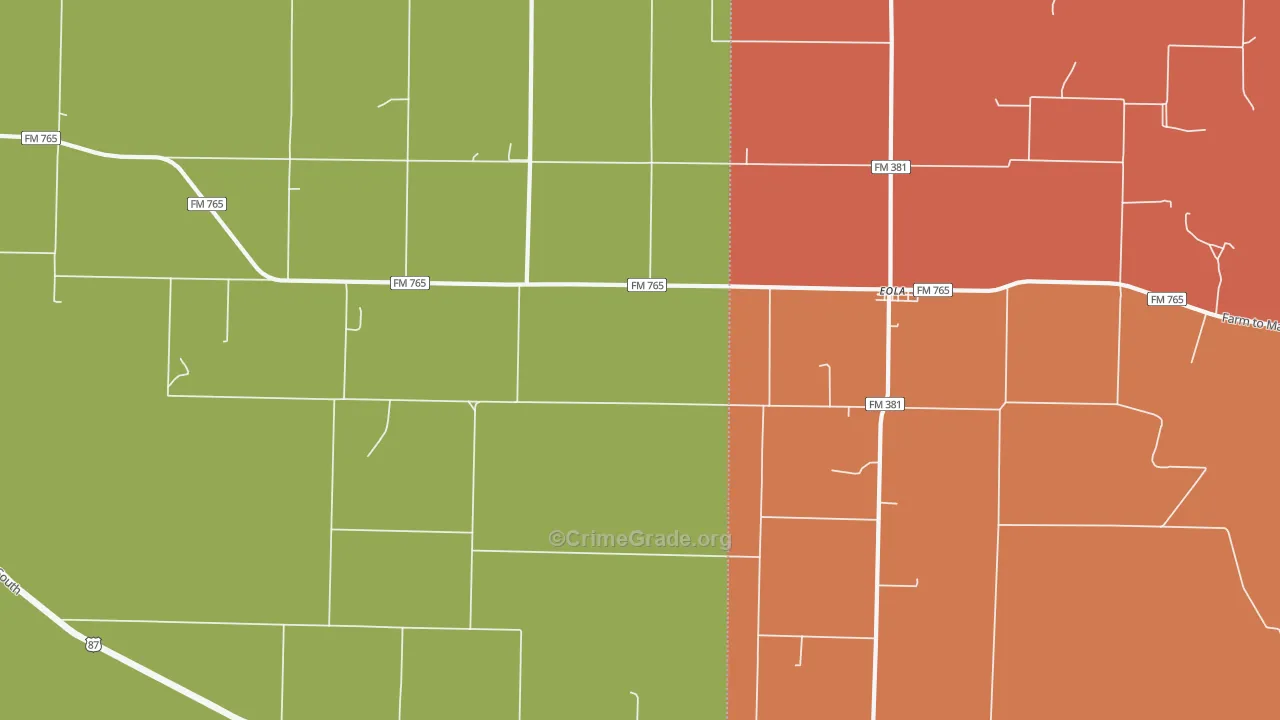 76937, TX Map of Drug-Related Crime Rates