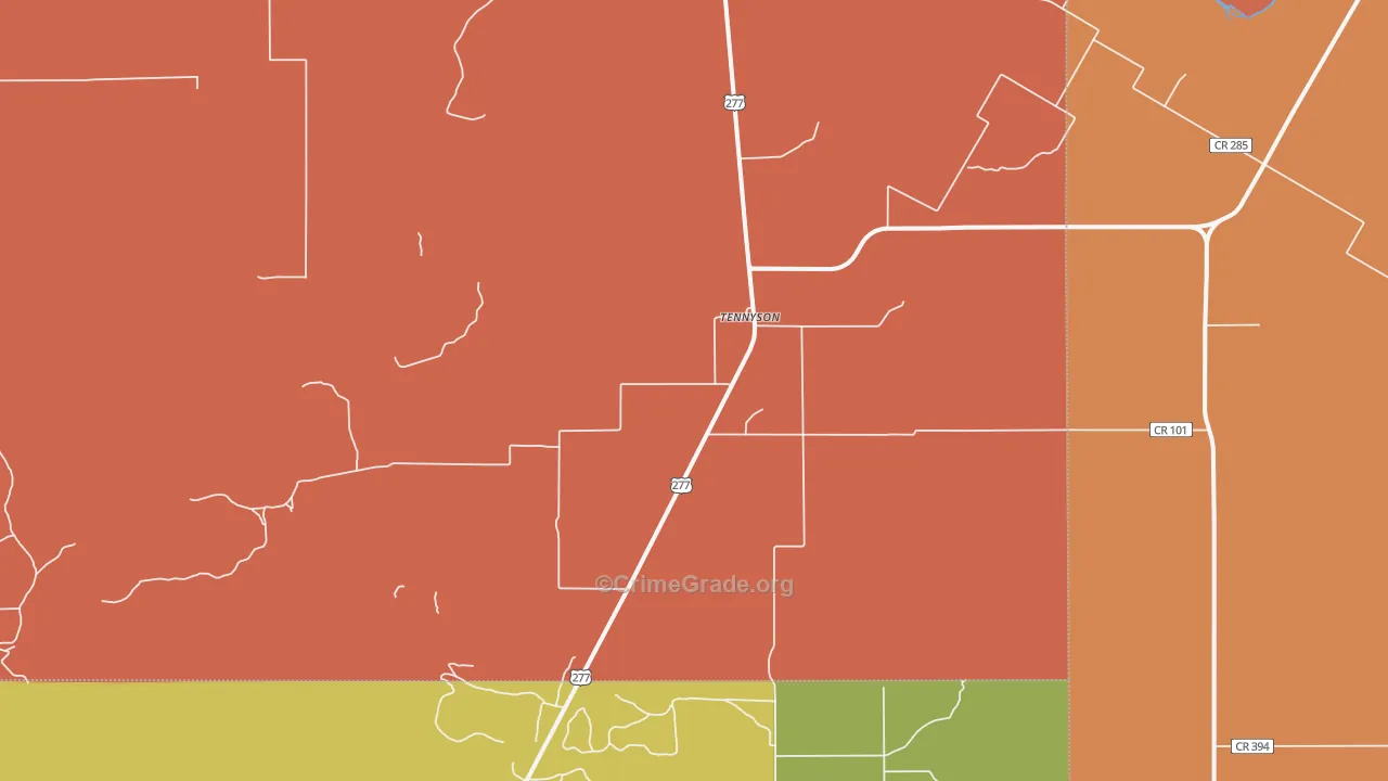 76953, TX Map of Drug-Related Crime Rates