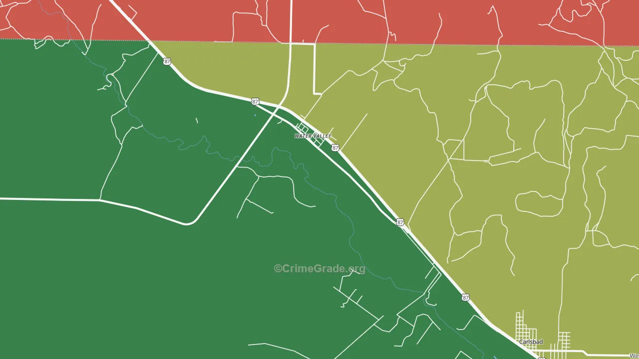 76958, TX Map of Drug-Related Crime Rates