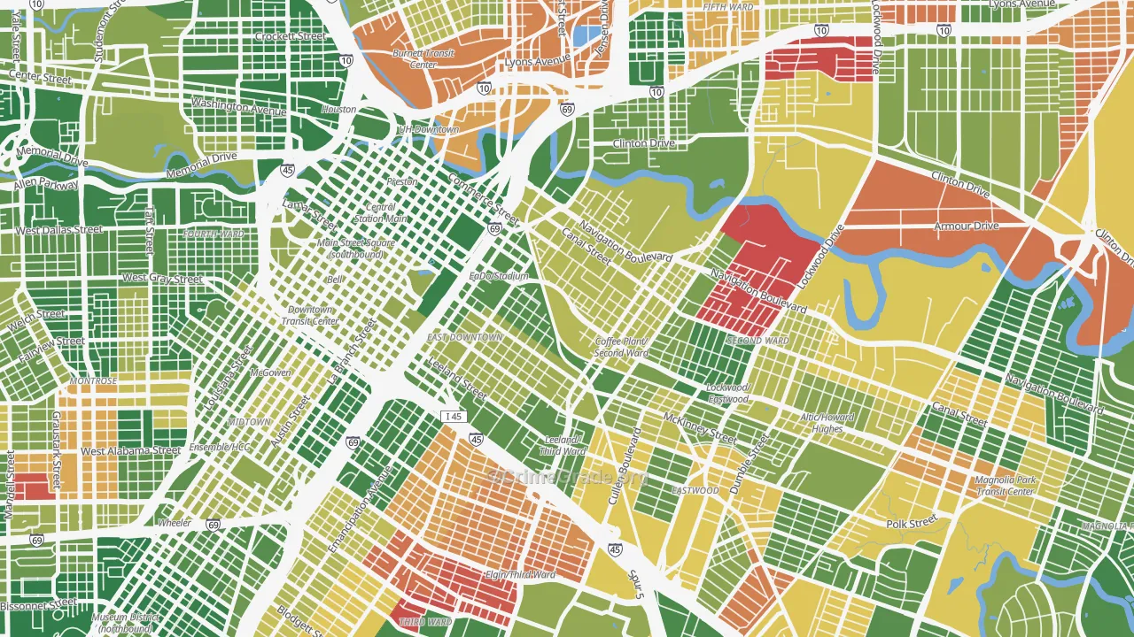 77003, TX Map of Drug-Related Crime Rates