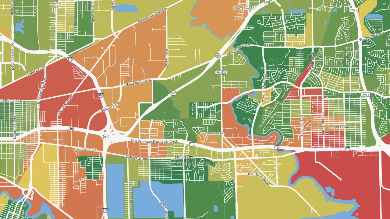 77013, TX Map of Drug-Related Crime Rates
