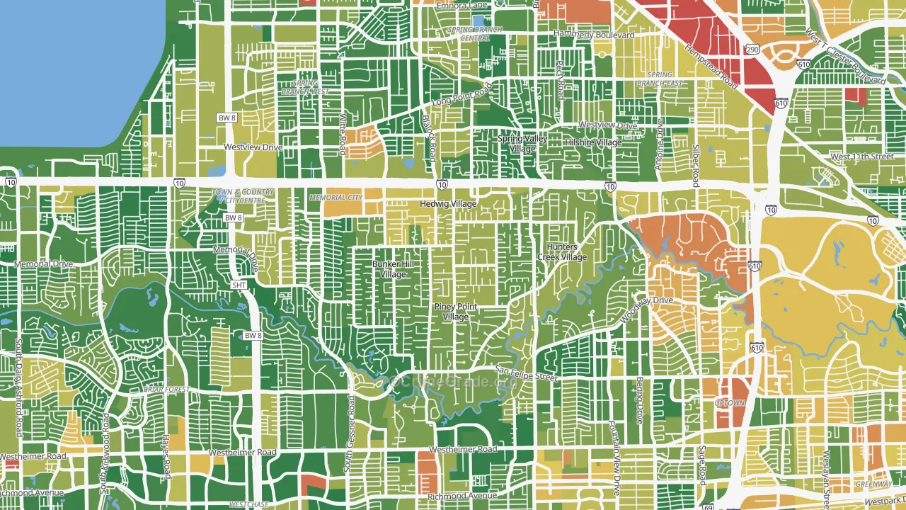77024, TX Map of Drug-Related Crime Rates