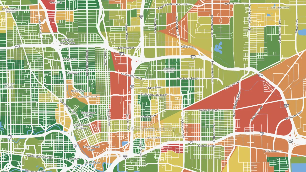 77026, TX Map of Drug-Related Crime Rates