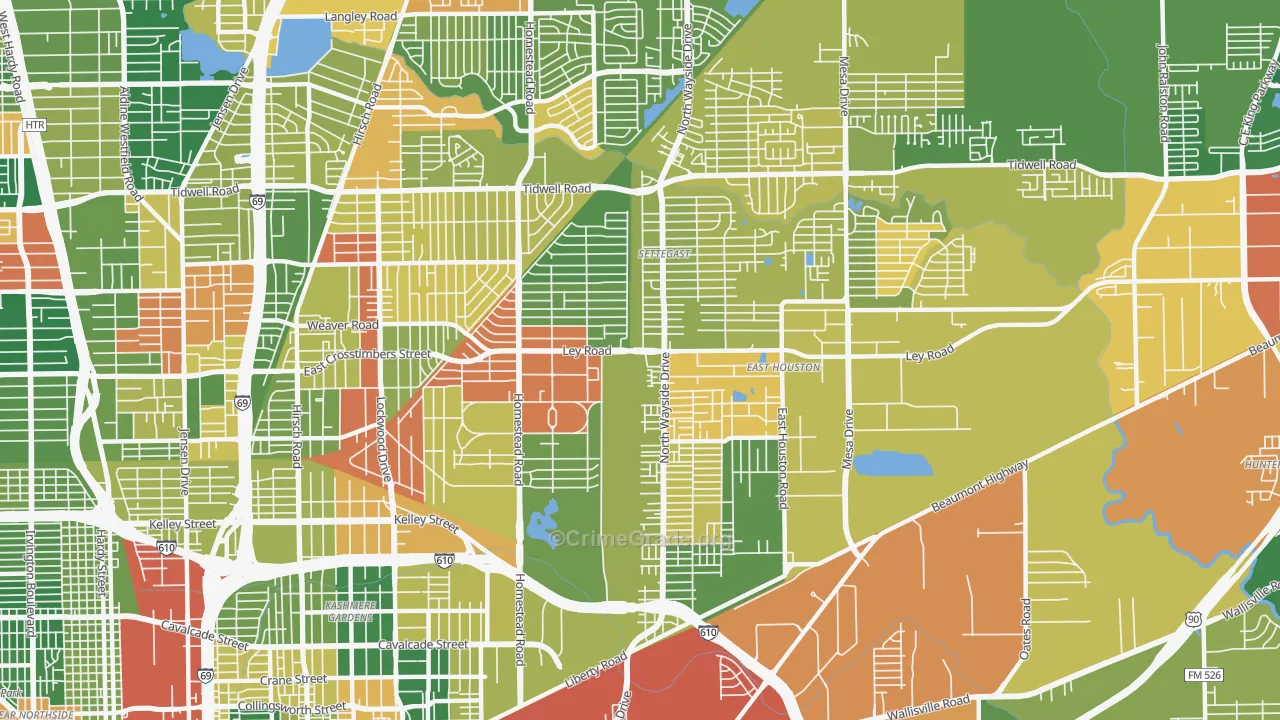 77028, TX Map of Drug-Related Crime Rates