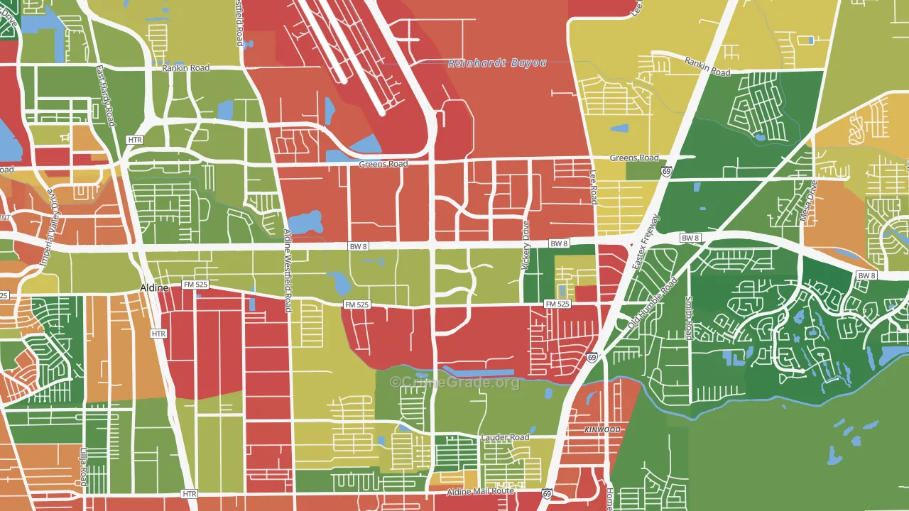 77032, TX Map of Drug-Related Crime Rates