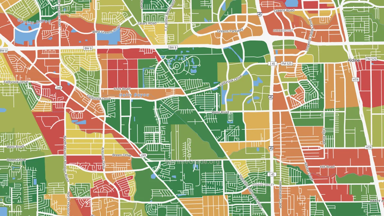 77038, TX Map of Drug-Related Crime Rates