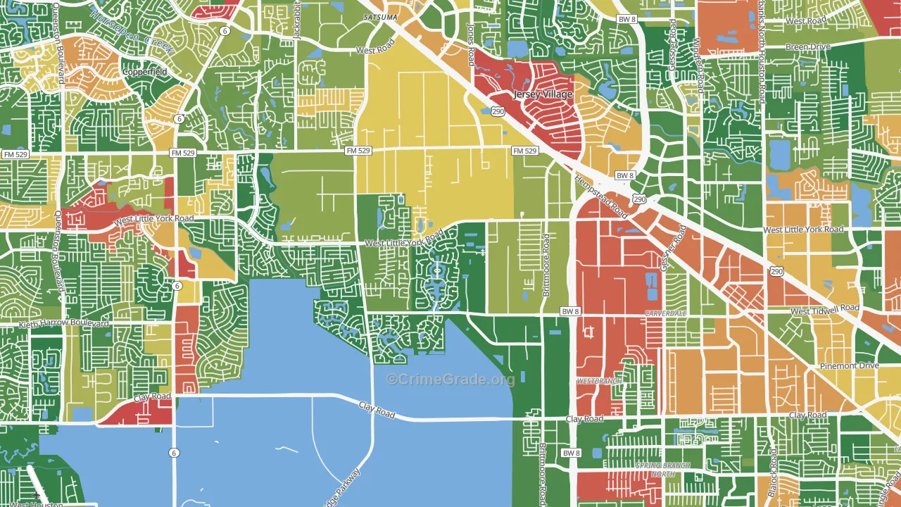 77041, TX Map of Drug-Related Crime Rates