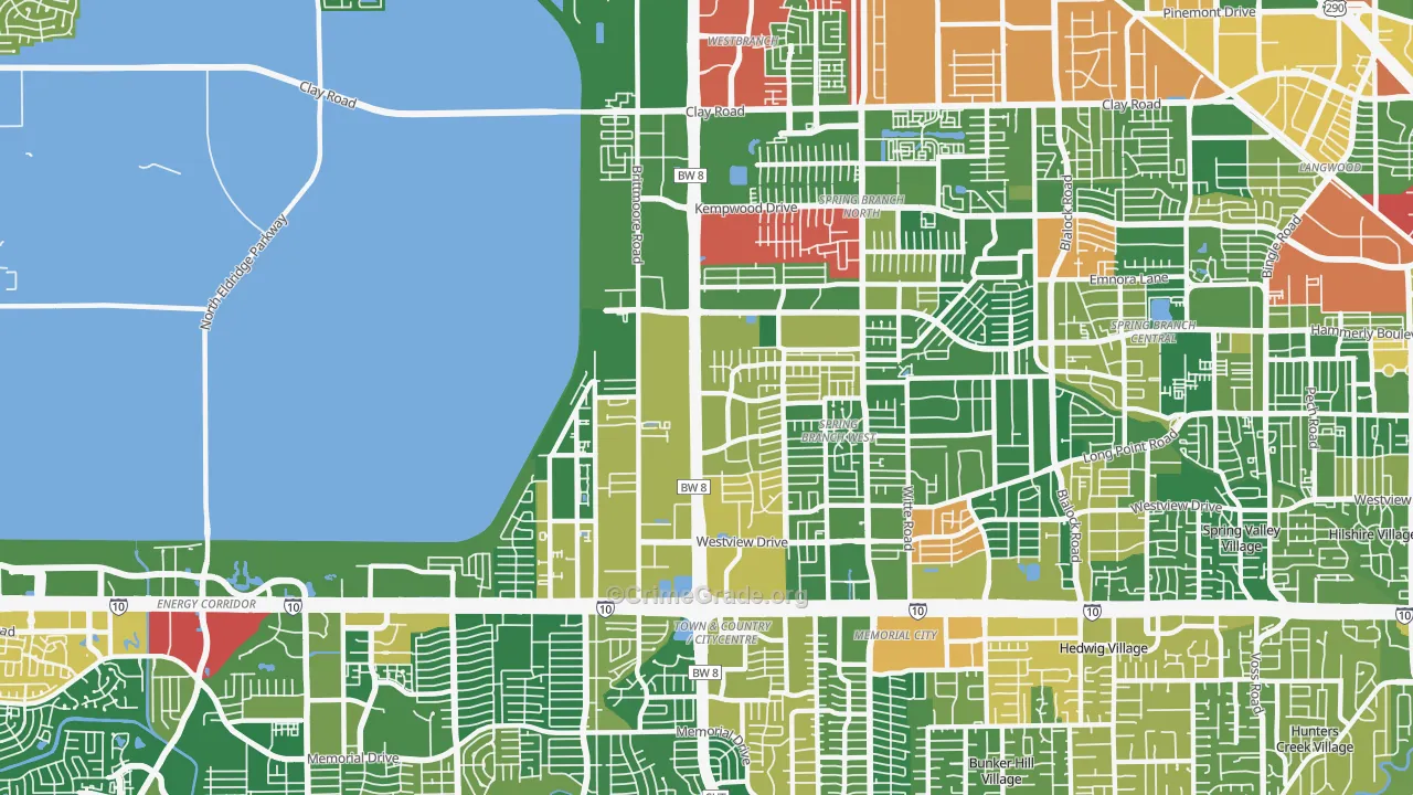 77043, TX Map of Drug-Related Crime Rates