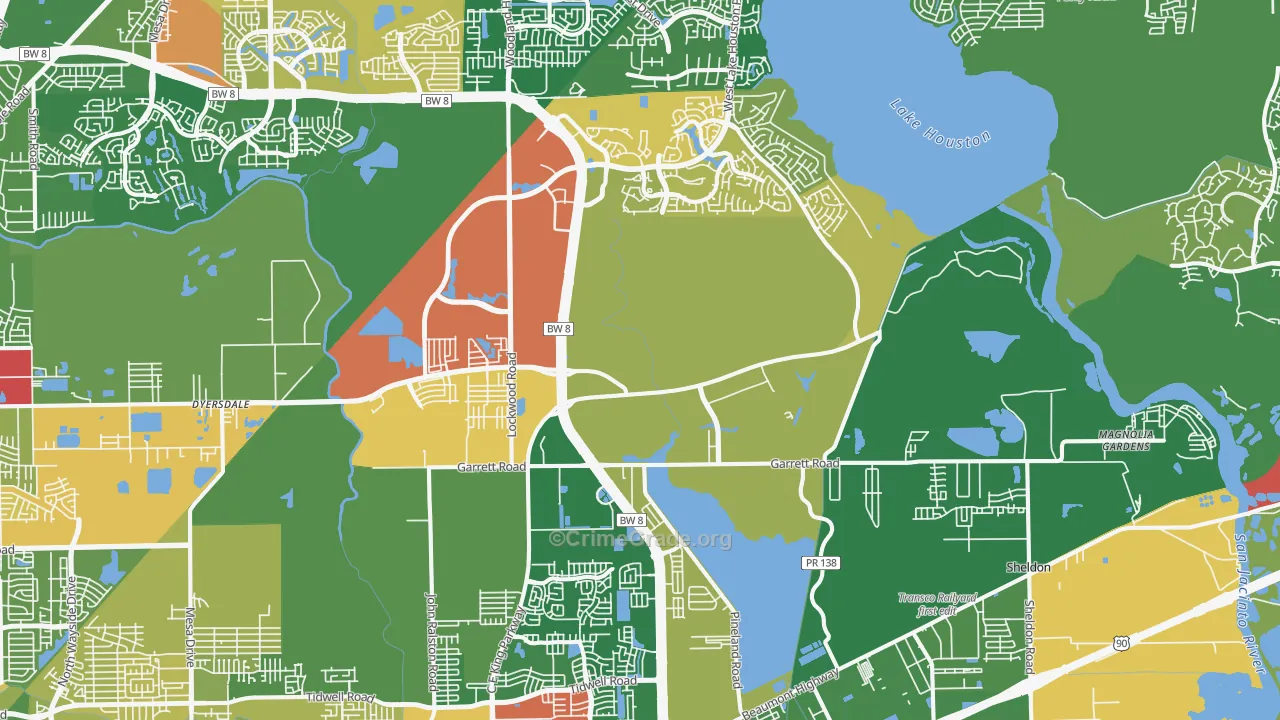 77044, TX Map of Drug-Related Crime Rates