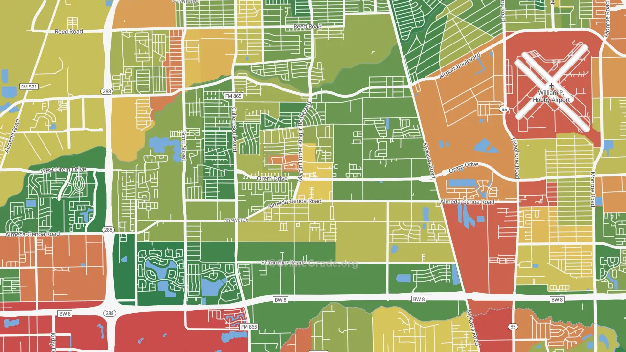 77048, TX Map of Drug-Related Crime Rates