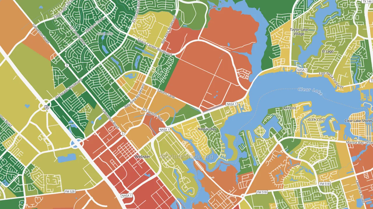 77058, TX Map of Drug-Related Crime Rates