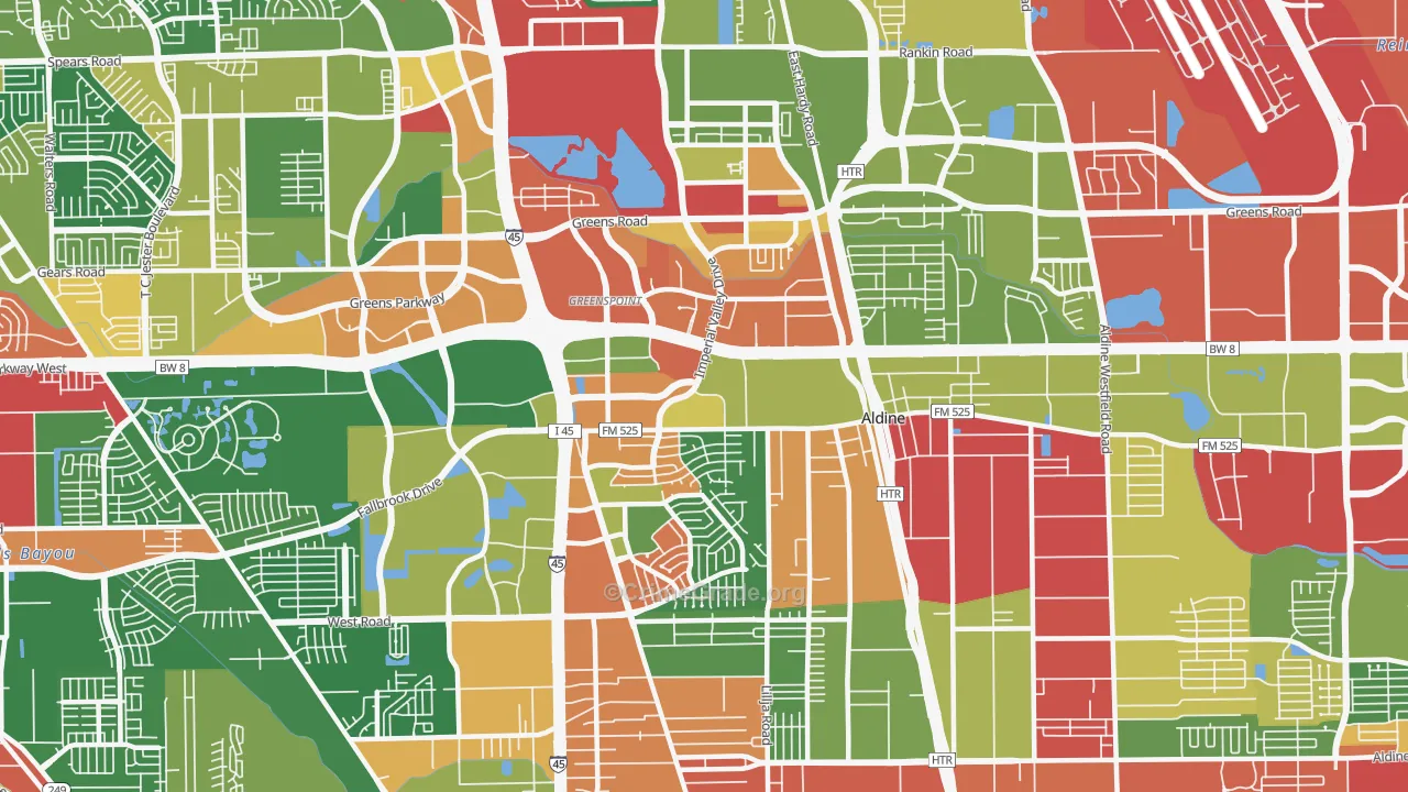 77060, TX Map of Drug-Related Crime Rates