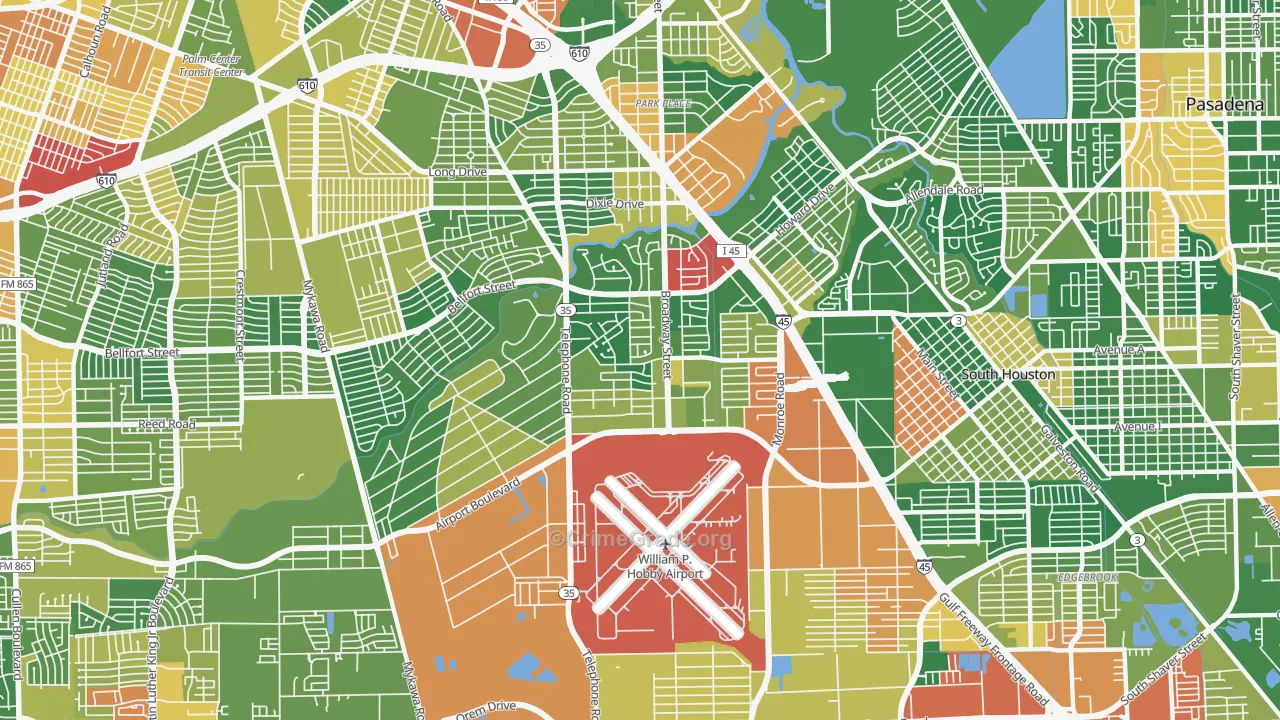 77061, TX Map of Drug-Related Crime Rates