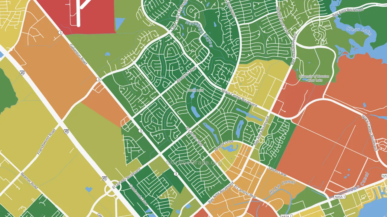 77062, TX Map of Drug-Related Crime Rates